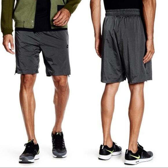 Nike mens synthetic side zip panel drawstring shorts black large - Picture 1 of 9